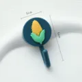 Adhésif mignon crochet mural en forme de maïs, support de clé autocollant 3x5cm pour dortoir. - Maïs