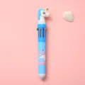 Leuke 10-Kleur Eenhoorn Balpen Blauw Variant Kantoor Schrijfwaren Scholier Drukknop - Blauwe Eenhoorn