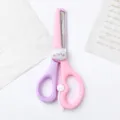 Cute cartoon safety scissors with cat design, pink and purple handle for children DIY crafts. - Style A - Kitten