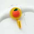 Cute cartoon orange wall hook, punch-free adhesive key holder for dorm room and home door. - Orange