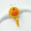 Cute cartoon pumpkin wall hook adhesive punch-free key holder for dorm room wall 3x5cm - Pumpkin