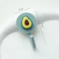 Cute cartoon avocado wall hook, self-adhesive punch-free key holder for dorm room and home door. - Avocado