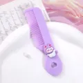 Cute purple children hair comb with cute cartoon animal design portable mini plastic hairbrush - Purple Little Devil