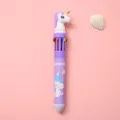 Leuke eenhoorn meerkleurige balpen studenten stationery 10 kleuren klikpen schrijven - Paarse Eenhoorn