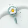 Joli crochet mural marguerite, crochet adhésif bleu pour dortoir, design 3x5cm minimaliste. - Œuf au plat B