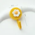 Mignon crochet mural marguerite adhésif porte-clés 3x5cm jaune floral décoration de chambre petit - Œuf au plat C