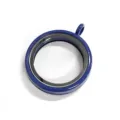 Collar con colgante medallón de vidrio magnético redondo azul variante aleación - Azul