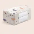 Große beigefarbene Aufbewahrungstasche mit Wolken und Herzmuster, 75L Kapazität für Decken. - Groß 75L / Beige