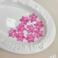 Cuentas de copo de nieve de acrílico rosa translúcidas dijes para llaveros DIY - Rosa rojo