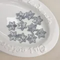 Cuentas de acrílico en forma de copo de nieve translúcidas moradas para manualidades DIY - Gris claro