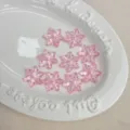 Cuentas de copo de nieve de acrílico translúcido rosa para joyería hecha a mano y colgantes DIY. - Rosa Claro