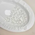 Cuentas de copo de nieve acrilicas transparentes para llaveros y accesorios hechos a mano. - Blanco