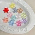 Variante de cuentas de copo de nieve de acrílico translúcido colorido para manualidades. - Colores Mezclados al Azar