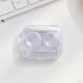 Transparante contactlens houder draagbaar etui met pincet en vloeistoffles reisset - Effen kleur - blauwe brillenkoker