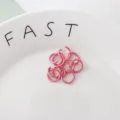 Colorful diy handmade material open jump rings metal hardware links for jewelry making - Pink