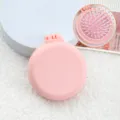Brosse à cheveux pliable portable avec miroir de poche, mini peigne de voyage quotidien. - Emballage Individuel / Modèle mat - Peigne rose