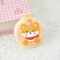 Joli peigne coussin pliante portable mini miroir de poche brosse à cheveux de massage quotidien - Brosse à cheveux à coussin d'air petit Shiba Inu