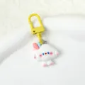 Schattige cartoon wolk sleutelhanger met gele metalen karabijnhaak voor tas cadeau. - Baby wolk sleutelhangers