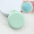 Mini brosse à cheveux coussin d'air pliable portable avec miroir couleur bonbon mignon - Emballage Individuel / Modèle mat - Peigne vert