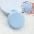 Mini brosse à cheveux pliante portable avec miroir, peigne coussin bleu compact pour usage quotidien. - Modèle mat - Peigne bleu
