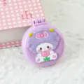 Mignonne brosse à cheveux pliante coussin d'air avec miroir, design agneau violet mini portable. - Brosse à cheveux à coussin d'air petit agneau