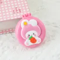 Joli peigne à coussin d'air pliable avec miroir, mini brosse à cheveux rose portable pour filles. - Brosses à coussin d'air petit lapin