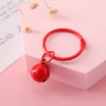 Anillo de metal rojo con campana pequeña color caramelo DIY bolsa encanto llavero colgante - Rojo