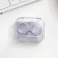 Transparant Contactlens Doosje Draagbaar Reizen Schattig Dubbele Box Accessoire - Effen kleur - paarse brillenkoker