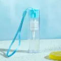 Flacon pulvérisateur transparent 10ml portable avec bouchon bleu et lanière pour cosmétique. - Style bracelet cordon / Bleu