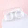 Transparante kunststof contactlens etui met L R markering en een handige pincet. - S / Wit