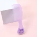Mini paarse haarkam met schattige strik, draagbare snoepkleurige haarborstel voor meisjes - Strik-kam / Paars