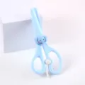 Cute blue elephant safety scissors for kids, plastic manual paper cutting craft tool. - Elephant / Light Blue
