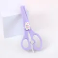Cute purple children safety scissors with cute rabbit design for school craft DIY use. - White Little Rabbit / Purple
