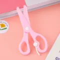 Pink safety scissors for kids, cute plastic craft paper cutting tool for student school use. - Bulk Packaging / Pink