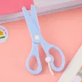 Cute children safety scissors blue plastic craft scissors for student journaling DIY art school - Bulk Packaging / Blue