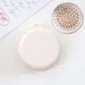 Brosse à cheveux pliante portable avec miroir, mini brosse de massage de voyage beige. - Peignes blanc cassé mat (Style B)