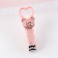 Cute pink cartoon heart nail clipper with bear decoration mini portable manicure tool for daily use. - Bear Nail Clippers / Pink