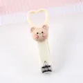Cute cartoon bear nail clipper with heart handle, mini portable stainless steel fingernail tool. - Bear Nail Clippers / Beige
