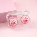 Custodia per lenti a contatto trasparente carina scatola doppia rosa con maialino dei cartoni. - Copricapo da Maiale