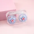 Custodia per lenti a contatto trasparente portatile carina stella blu con pinzetta - Copricapo Stella