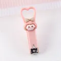 Pink cute heart cartoon nail clipper with lovely doll design, portable mini nail cutter. - Little Girl Nail Clipper / Pink