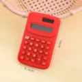Mini calcolatrice macaron rossa calcolatrice tascabile portatile cancelleria per studenti - Calcolatrice rossa / confezione individuale