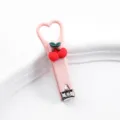 Tagliaunghie rosa a cuore con decorazione ciliegia 3D, mini strumento portatile per unghie. - Tagliaunghie a ciliegia