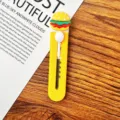 Couteau utilitaire hamburger mignon, mini cutter portable pour étudiants, outil de découpe papier. - Style long jaune et blanc