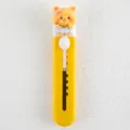 Cute cartoon yellow bear utility knife, portable box cutter for school stationery and office crafting. - Long Handle - Photographing Bear