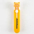 Cute cartoon yellow bear utility knife portable mini box cutter for student manual crafting. - Long Handle - Cute Paw Bear