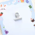 Mini clip per carta in metallo grigio minimalista, piccola graffetta simpatica scuola - Fermaglio bianco crema