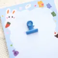 Clip per raccoglitore in metallo color caramella blu, cancelleria carina, ufficio estetico. - Fermaglio blu serenità