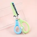 Cute cartoon animal safety scissors for kids, blue and green color, safe paper cutting tool. - Red Panda