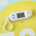 Cute cartoon cat mini electronic watch portable student pocket watch key chain time display - White Cat Shape